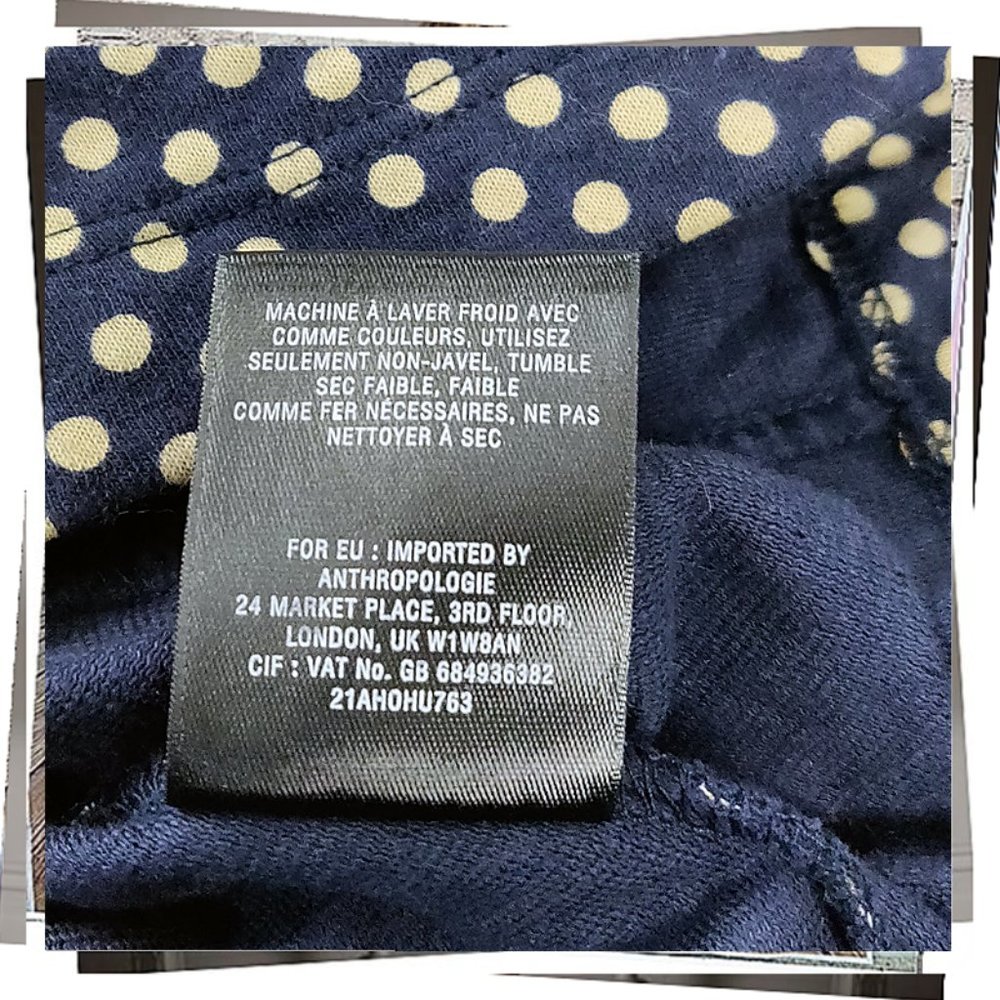NWOT: Retro Blue & Creamy White Polka Dot Top w/ Fabric Knot at Front (S) - Picture 9 of 9